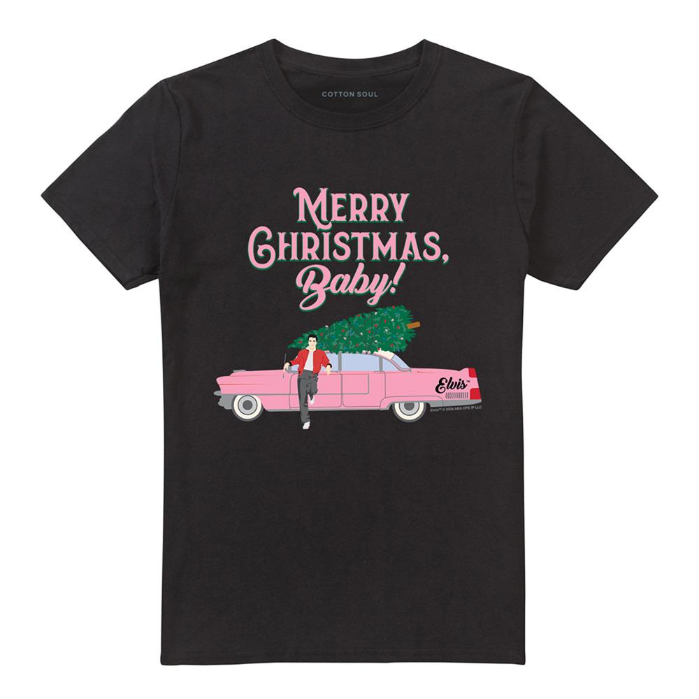 Black - Front - Elvis Presley Unisex Adult Merry Christmas Baby T-Shirt
