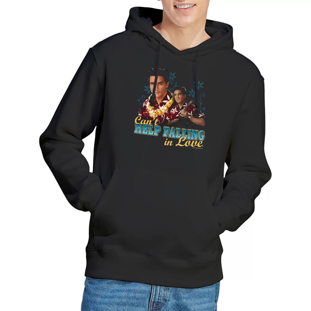 Black - Back - Elvis Presley Unisex Adult Cant Help Falling Hoodie