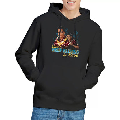 Black - Back - Elvis Presley Unisex Adult Cant Help Falling Hoodie