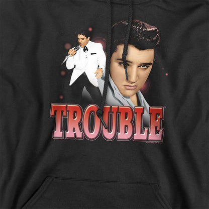 Black - Side - Elvis Presley Unisex Adult Trouble Hoodie