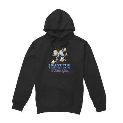 Black - Front - Elvis Presley Unisex Adult I Want You Hoodie