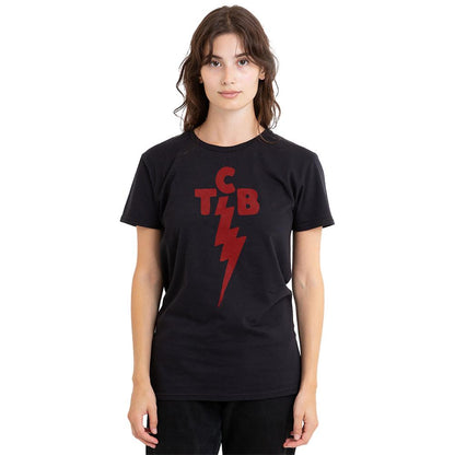 Black - Back - Elvis Presley Womens-Ladies TCB Symbol T-Shirt
