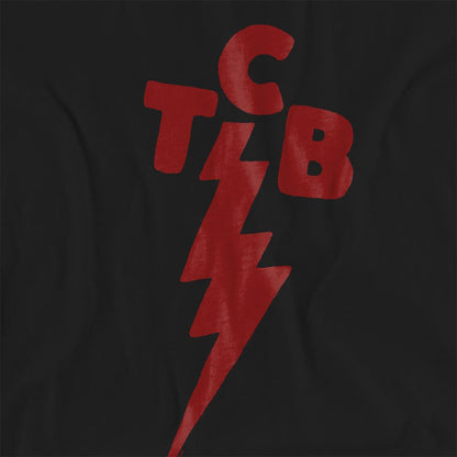 Black - Side - Elvis Presley Womens-Ladies TCB Symbol T-Shirt
