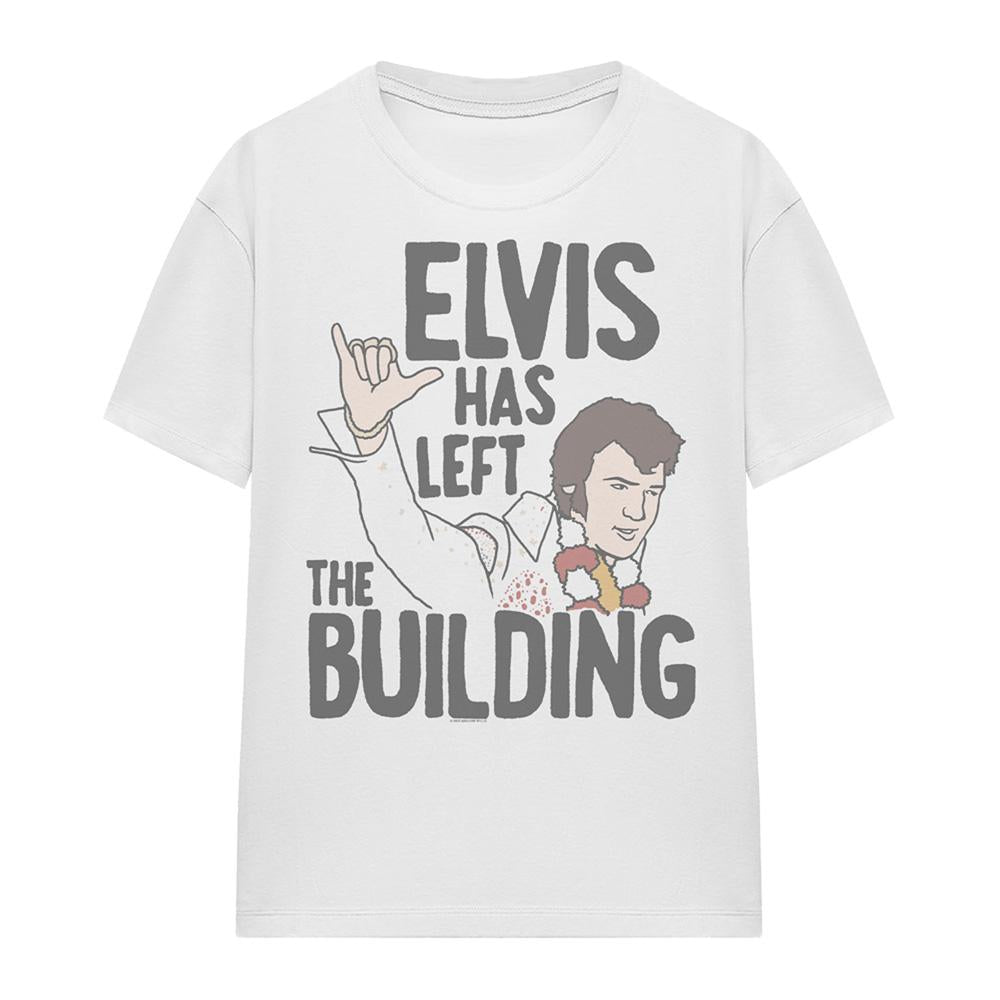 White - Front - Elvis Presley Womens-Ladies Elvis Has Left The Building T-Shirt