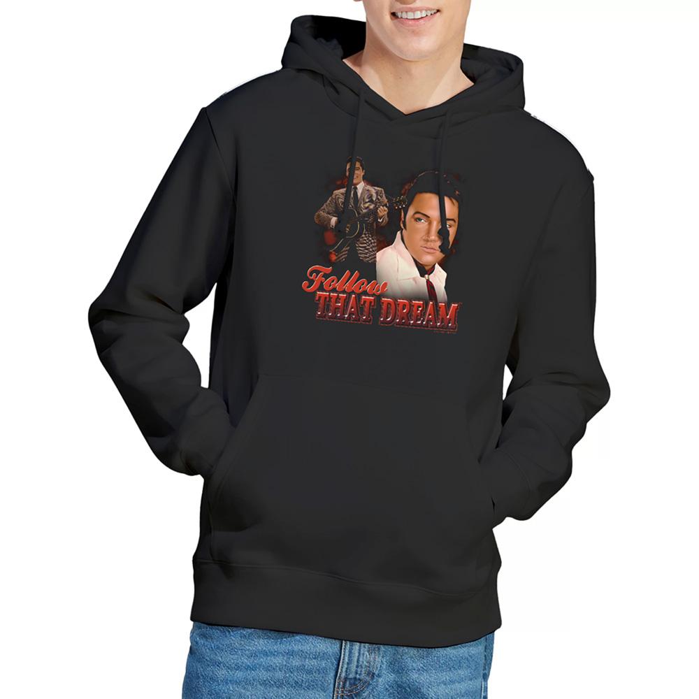 Black - Back - Elvis Presley Unisex Adult Follow That Dream Hoodie
