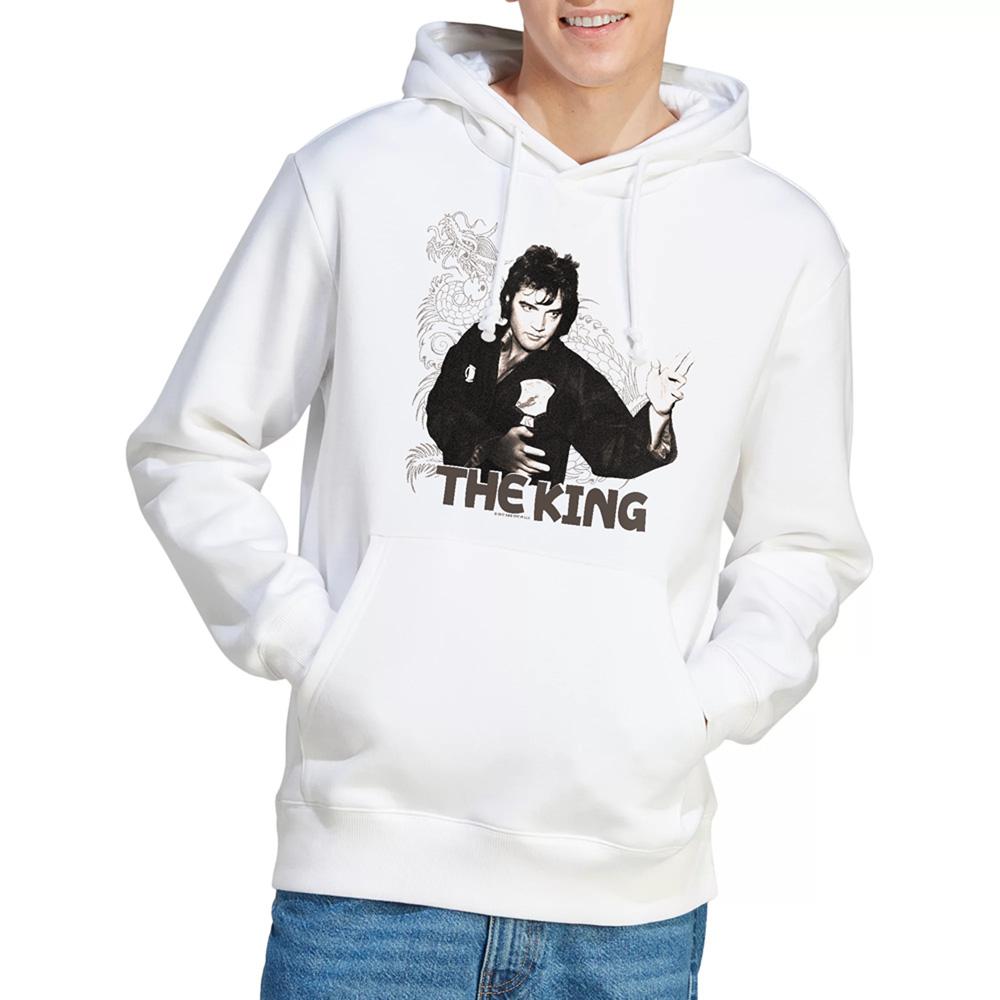 White - Back - Elvis Presley Unisex Adult Fighting King Hoodie