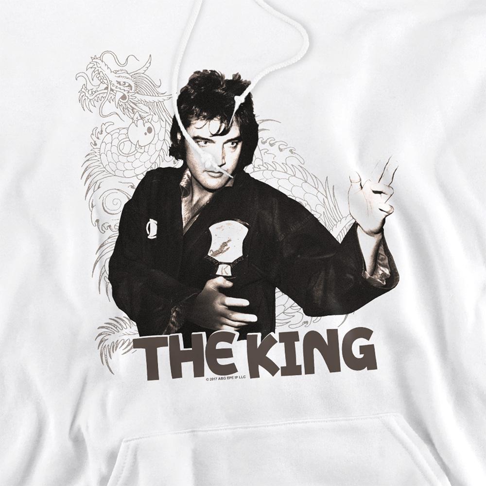 White - Side - Elvis Presley Unisex Adult Fighting King Hoodie