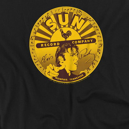 Black - Side - Elvis Presley Unisex Adult Full Sun Label T-Shirt