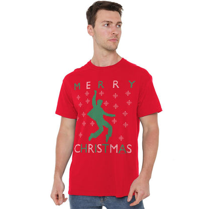 Red - Back - Elvis Presley Unisex Adult Dancing Ugly Christmas T-Shirt
