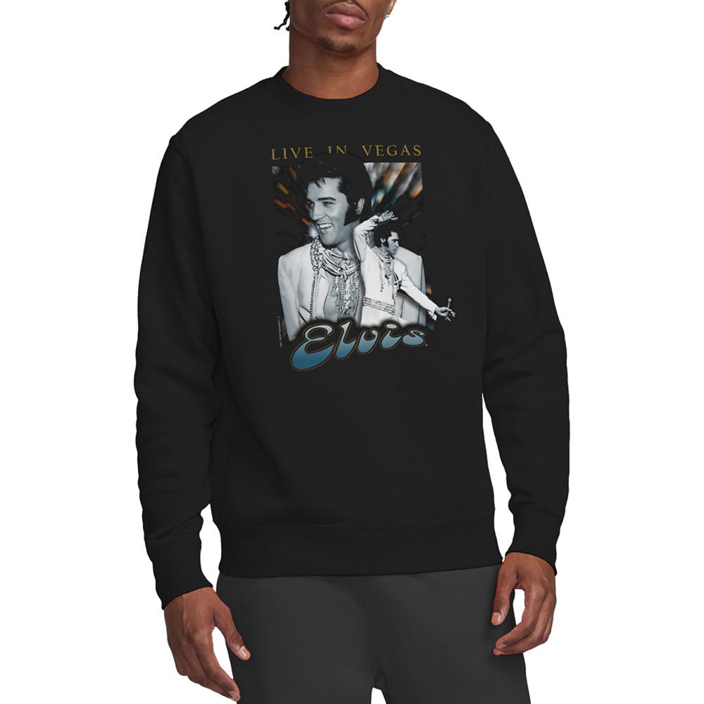 Black - Back - Elvis Presley Unisex Adult Live In Vegas Sweatshirt