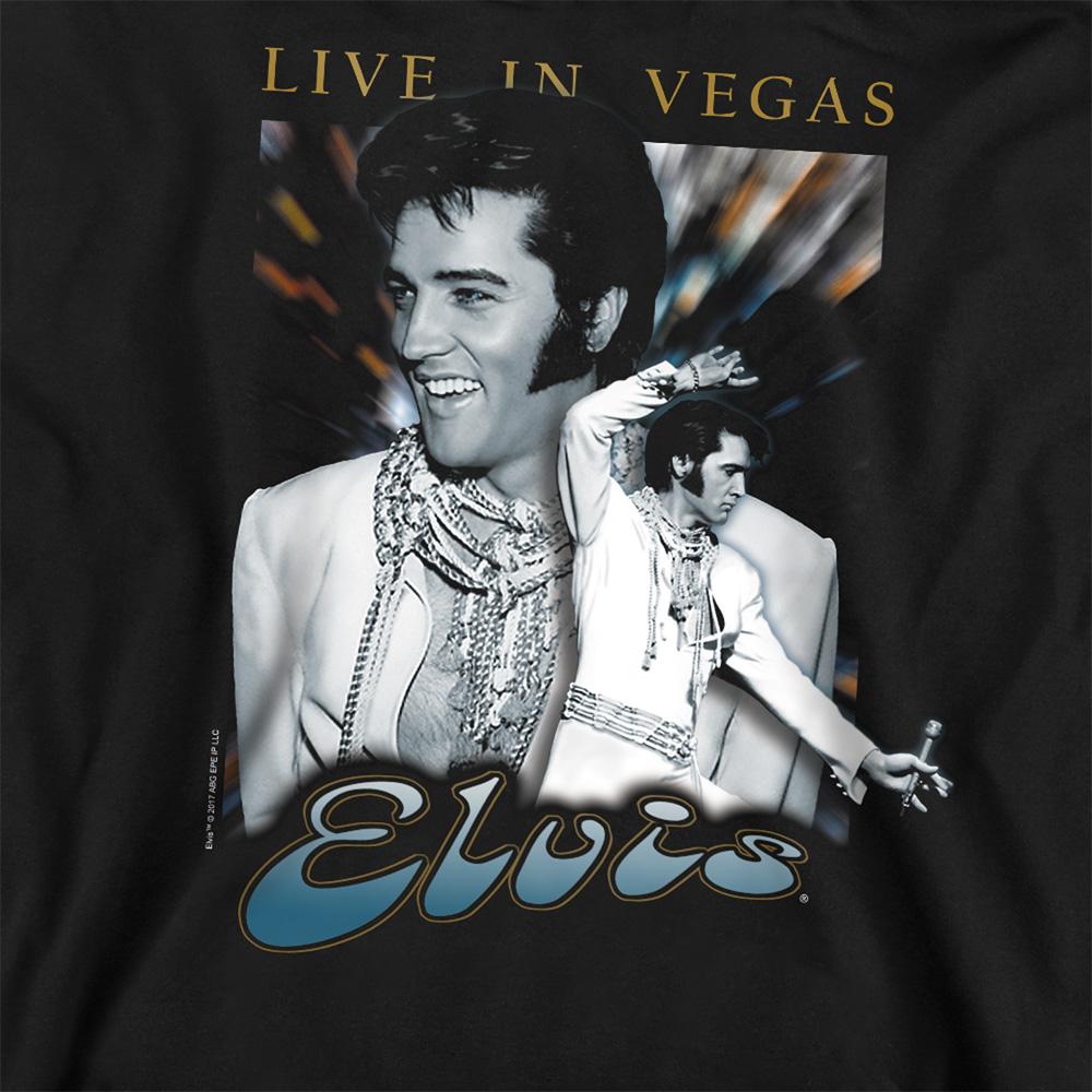 Black - Side - Elvis Presley Unisex Adult Live In Vegas Sweatshirt
