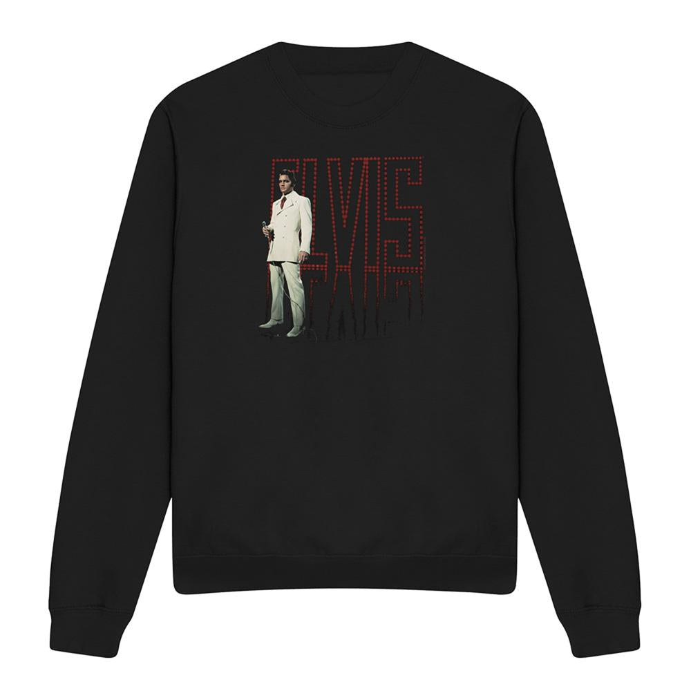 Black-White - Front - Elvis Presley Unisex Adult Suit Sweatshirt