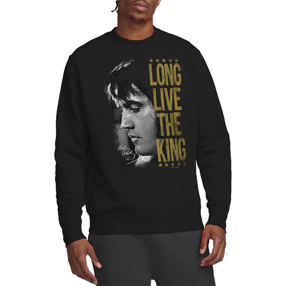 Black - Back - Elvis Presley Unisex Adult Long Live The King Sweatshirt