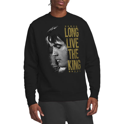 Black - Back - Elvis Presley Unisex Adult Long Live The King Sweatshirt