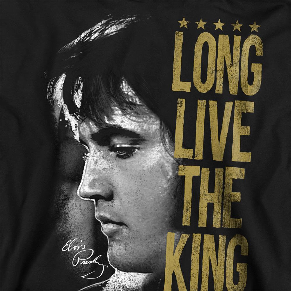 Black - Side - Elvis Presley Unisex Adult Long Live The King Sweatshirt