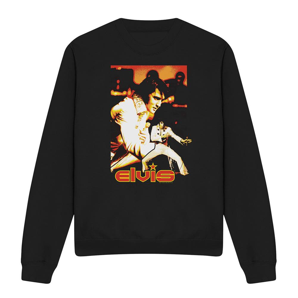 Black - Front - Elvis Presley Unisex Adult Showman Sweatshirt