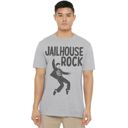 Athletic Heather - Back - Elvis Presley Unisex Adult Jailhouse Rock T-Shirt