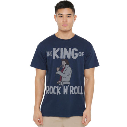 Navy - Back - Elvis Presley Unisex Adult The King Of Rock N Roll T-Shirt