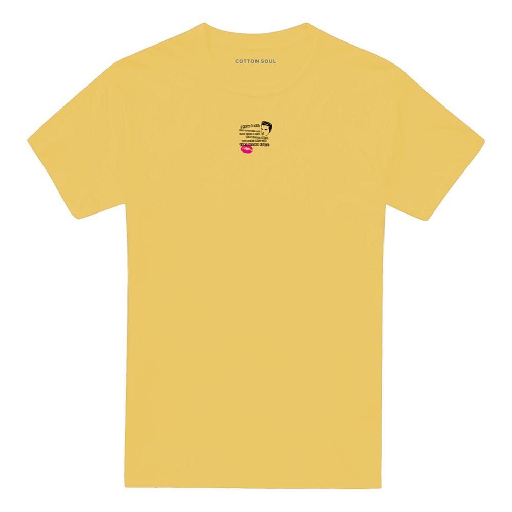 Banana Yellow - Front - Elvis Presley Unisex Adult Kissed Elvis T-Shirt