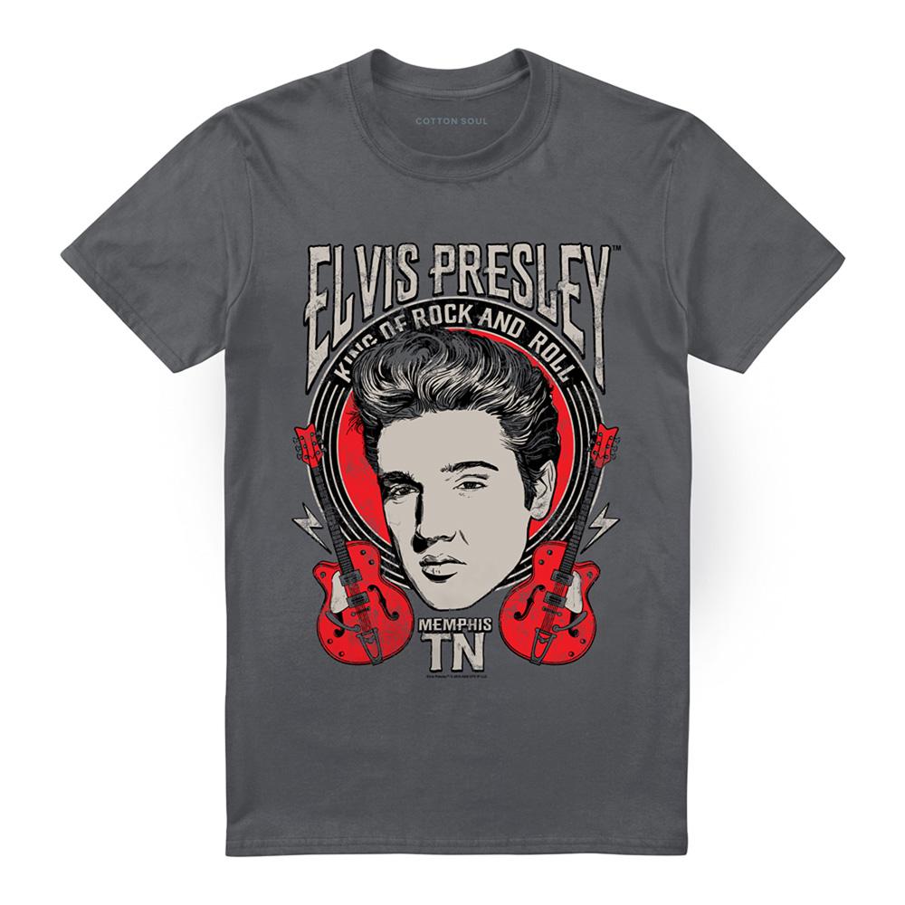 Charcoal - Front - Elvis Presley Unisex Adult Elvis Rock T-Shirt