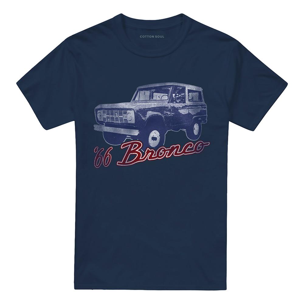 Navy - Front - Ford Unisex Adult Bronco 66 Classic T-Shirt