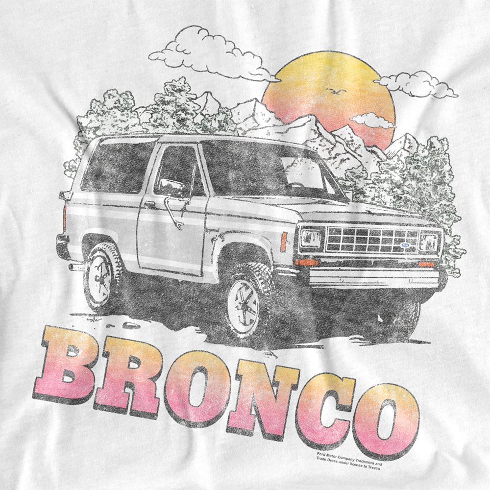White - Side - Ford Unisex Adult Bronco Sunrise T-Shirt