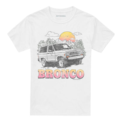 White - Front - Ford Unisex Adult Bronco Sunrise T-Shirt