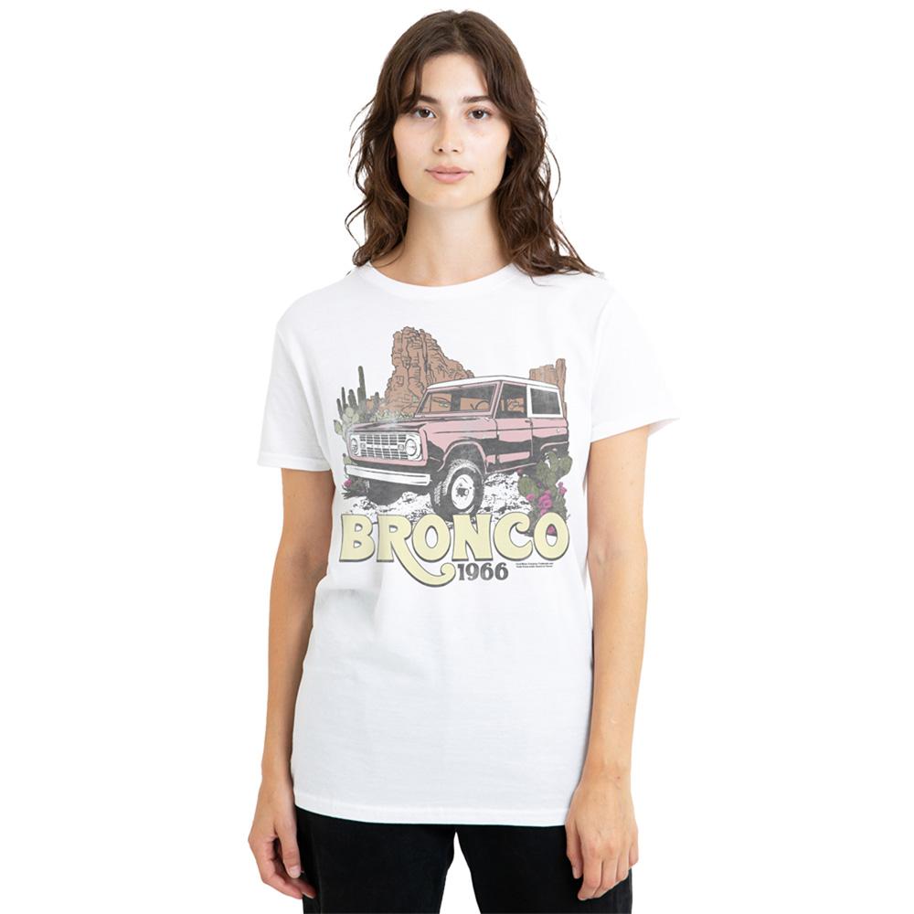 White - Back - Ford Womens-Ladies Bronco 1966 Desert T-Shirt