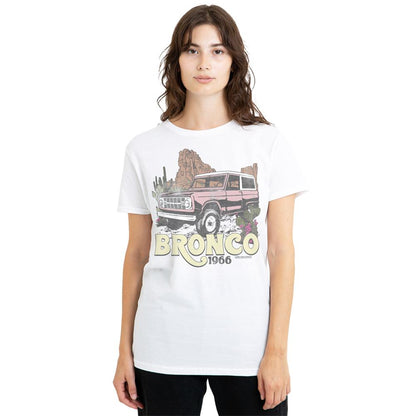 White - Back - Ford Womens-Ladies Bronco 1966 Desert T-Shirt