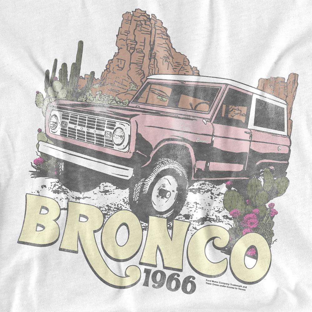 White - Side - Ford Womens-Ladies Bronco 1966 Desert T-Shirt