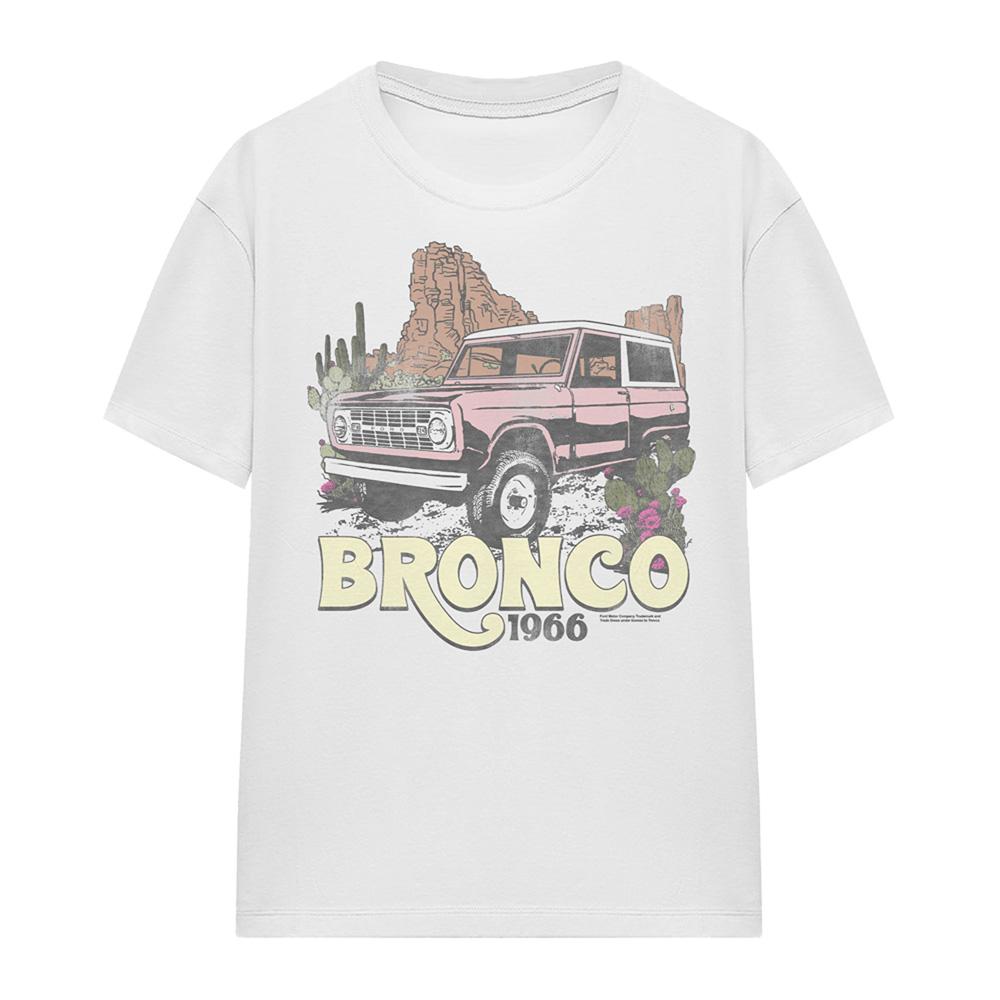 White - Front - Ford Womens-Ladies Bronco 1966 Desert T-Shirt