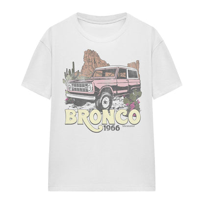 White - Front - Ford Womens-Ladies Bronco 1966 Desert T-Shirt
