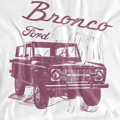 White - Side - Ford Womens-Ladies Bronco Wild West T-Shirt