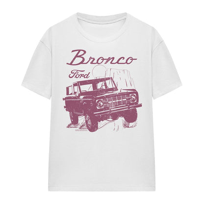 White - Front - Ford Womens-Ladies Bronco Wild West T-Shirt