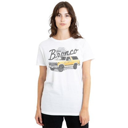 White - Back - Ford Womens-Ladies Bronco T-Shirt