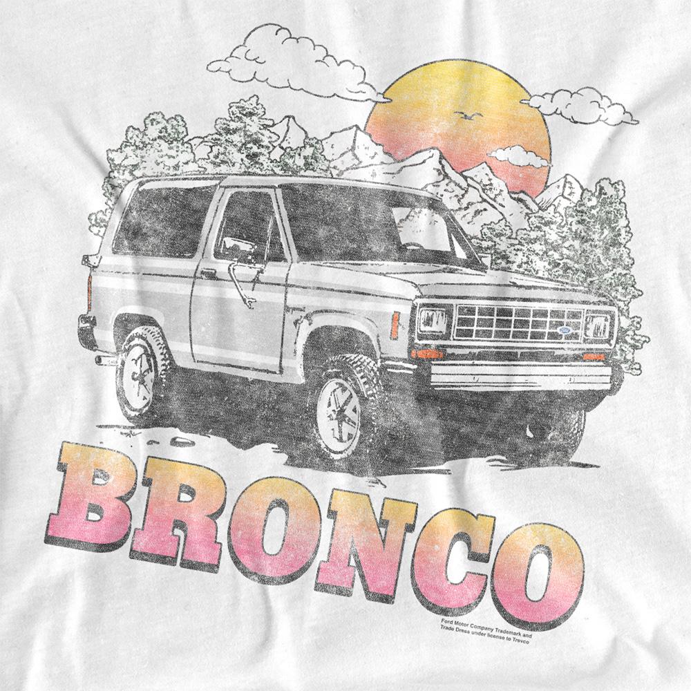 White - Side - Ford Womens-Ladies Bronco Sunrise T-Shirt