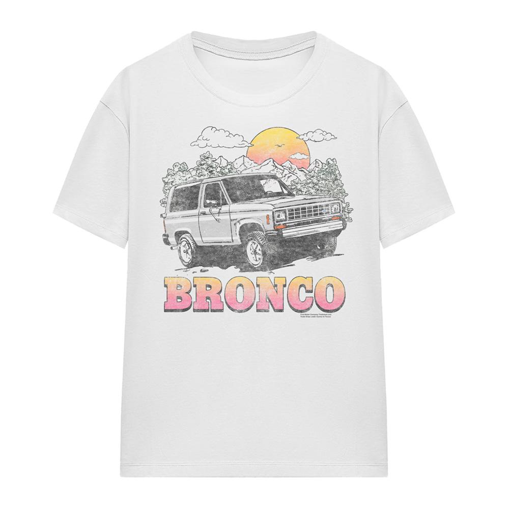 White - Front - Ford Womens-Ladies Bronco Sunrise T-Shirt