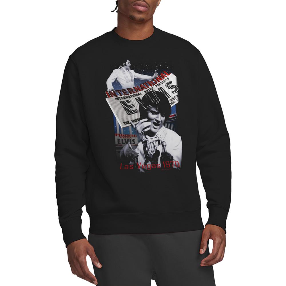 Black - Back - Elvis Presley Unisex Adult International Hotel Sweatshirt