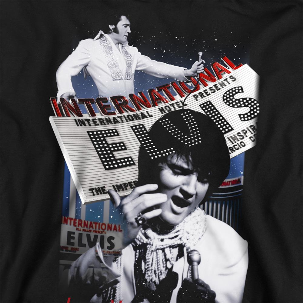 Black - Side - Elvis Presley Unisex Adult International Hotel Sweatshirt