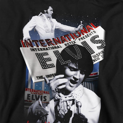 Black - Side - Elvis Presley Unisex Adult International Hotel Sweatshirt