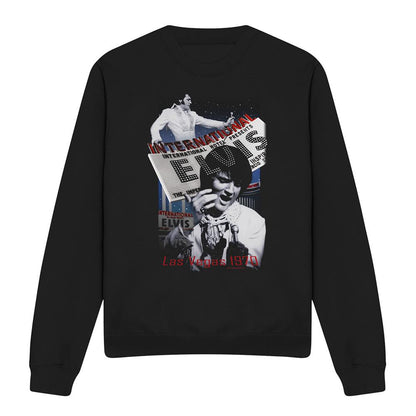 Black - Front - Elvis Presley Unisex Adult International Hotel Sweatshirt