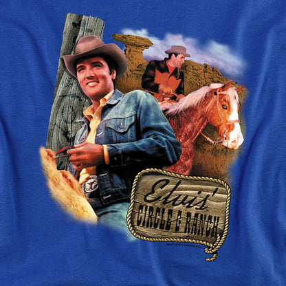 Royal Blue - Side - Elvis Presley Unisex Adult Ranch Sweatshirt