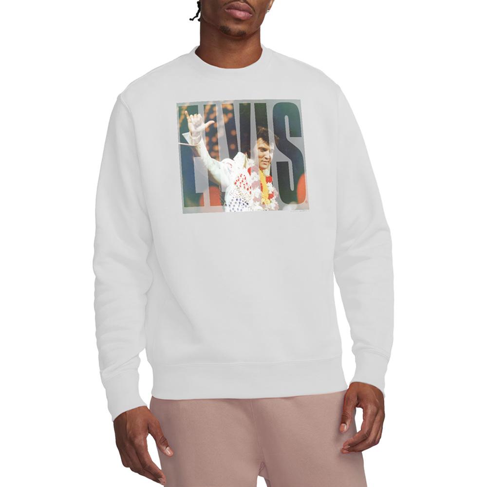 White - Back - Elvis Presley Unisex Adult Aloha Knockout Sweatshirt