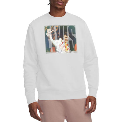 White - Back - Elvis Presley Unisex Adult Aloha Knockout Sweatshirt