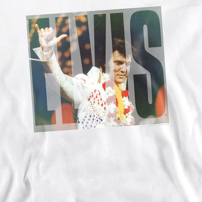 White - Side - Elvis Presley Unisex Adult Aloha Knockout Sweatshirt