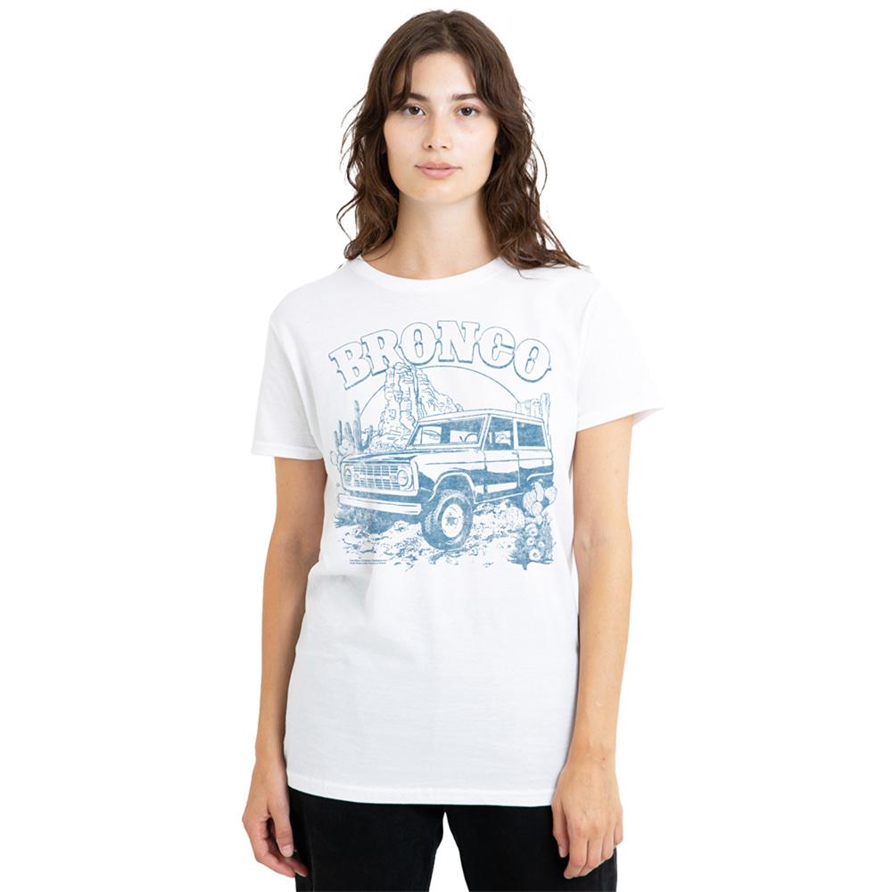 White - Back - Ford Womens-Ladies Bronco Desert T-Shirt