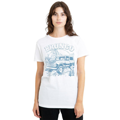 White - Back - Ford Womens-Ladies Bronco Desert T-Shirt