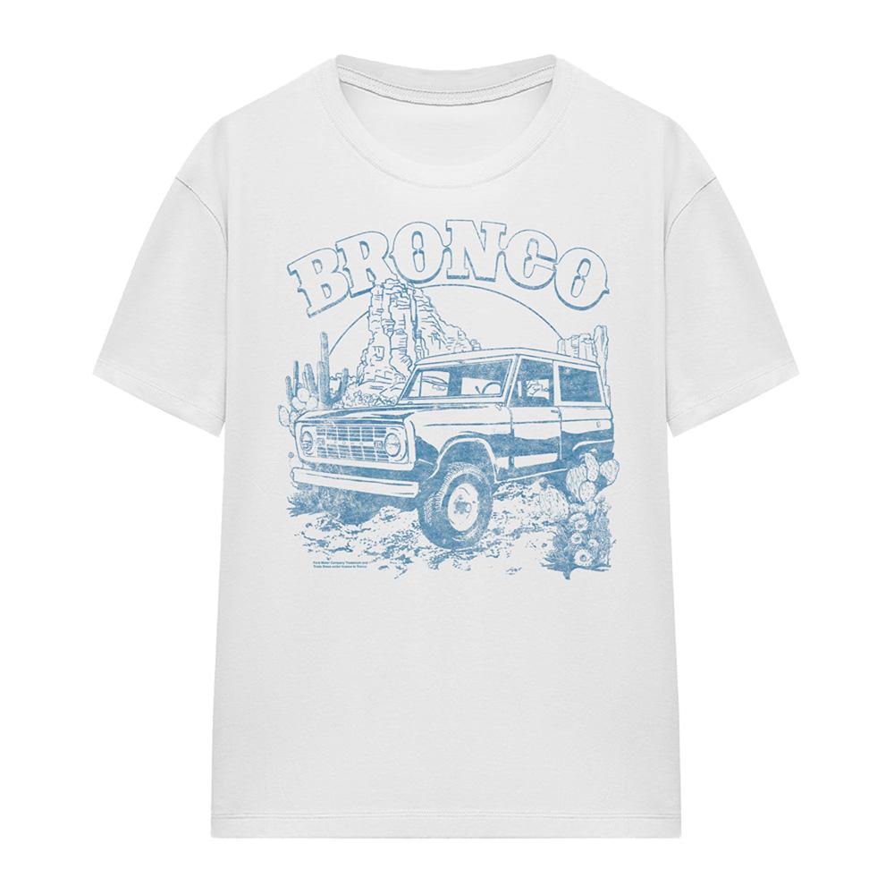 White - Front - Ford Womens-Ladies Bronco Desert T-Shirt