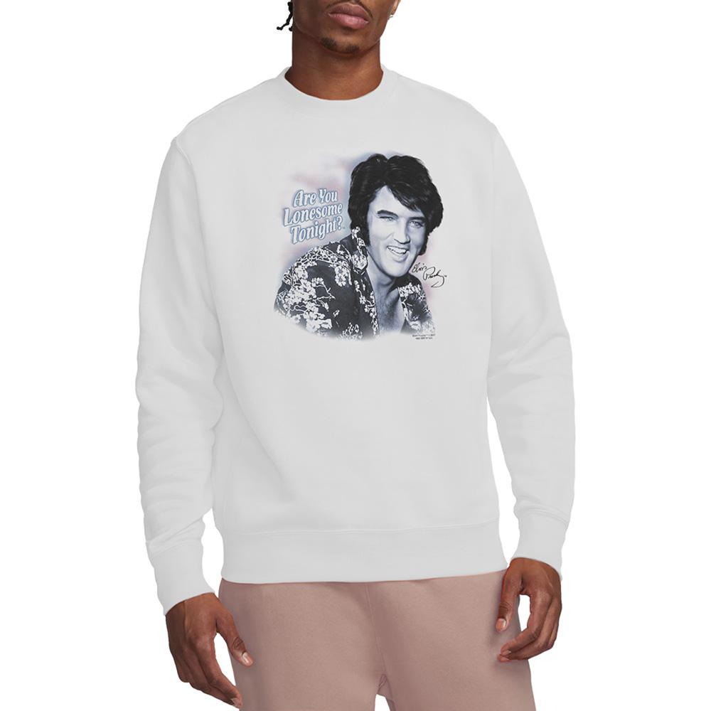 White - Back - Elvis Presley Unisex Adult Lonesome Tonight Sweatshirt