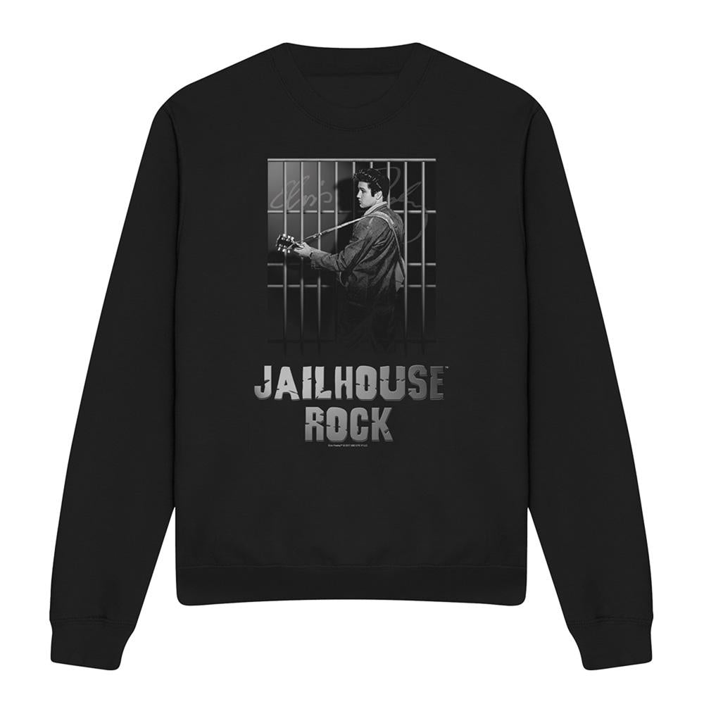 Black - Front - Elvis Presley Unisex Adult Jailhouse Rock Sweatshirt
